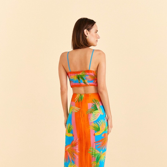 NWT FARM RIO Painted Birds Scarf Top SIZE SMALL - Picture 2 of 6